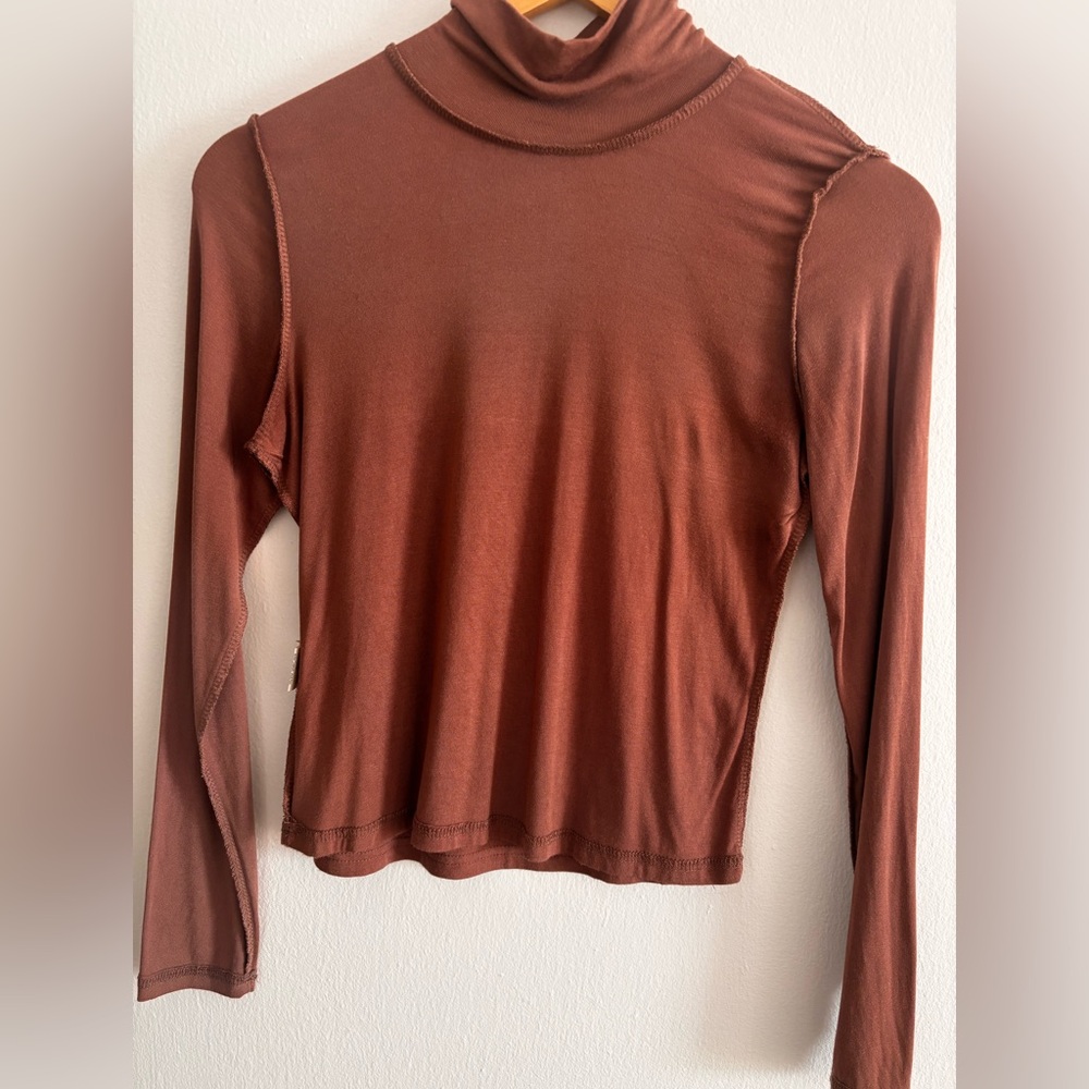 Free with a purchase.of a top Long Sleeve Rust Brown Women's Top